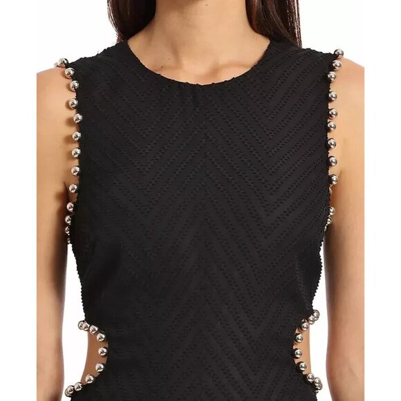 Avec Les Filles Size 4 Black Knit Cutout Studded Sheath Dress NEW - Picture 3 of 3